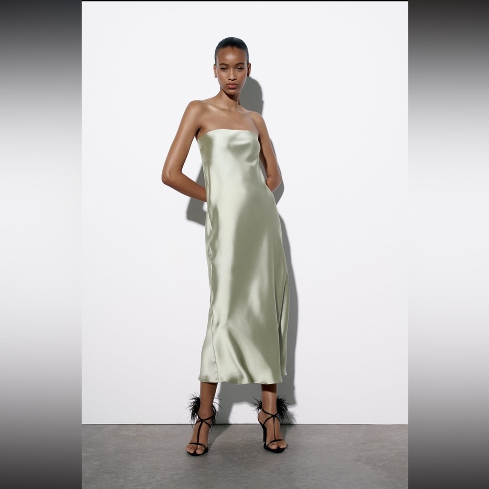 Zara satin effect dress